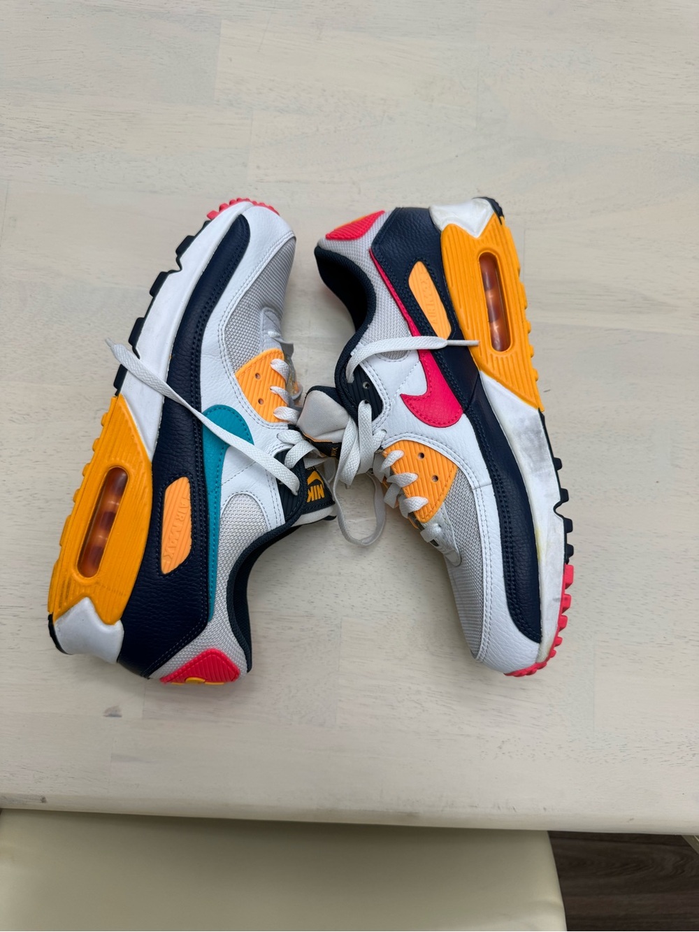 Nike Kids Multicolor Sneakers - White, Navy, Orange & Pink